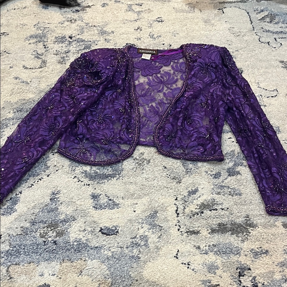 Purple Beaded Lace Jacket